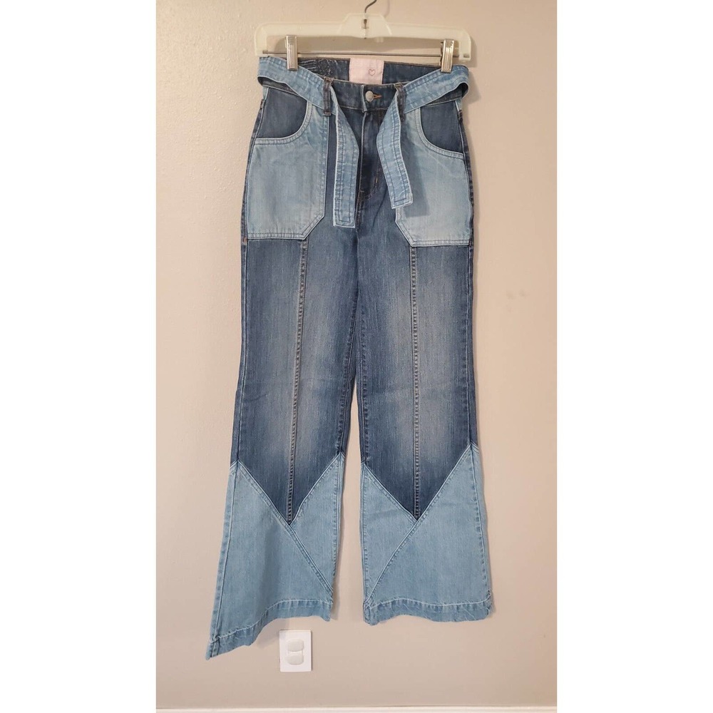 Revice Patchwork Bell Bottom Denim Jeans Made in USA Size 26